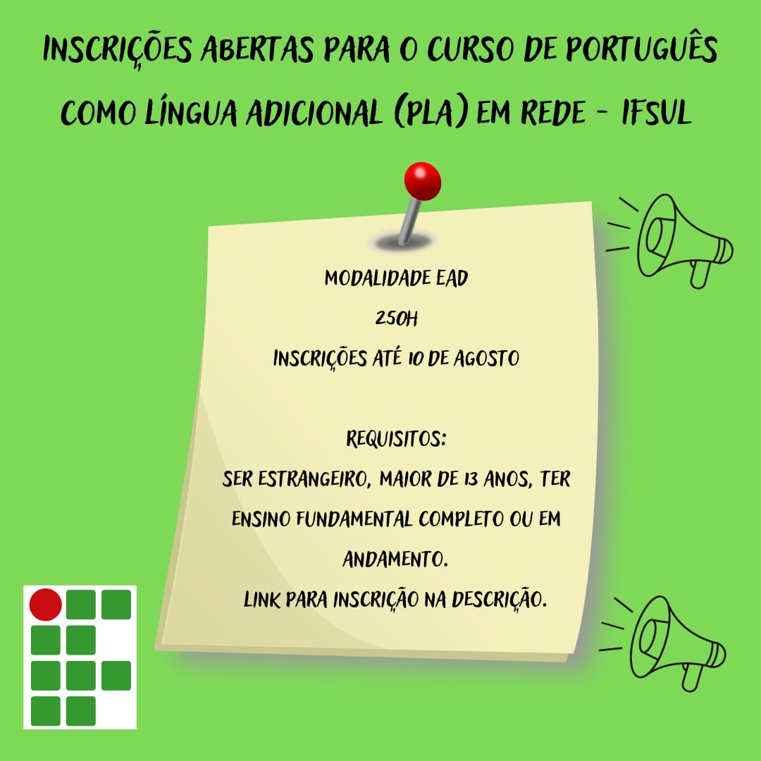 Curso de Português como Língua Adicional - Estrangeiros